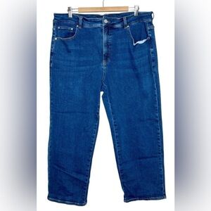 Universal Standard Etta High Rise Straight Jeans Aged Indigo Stretch, 28” inseam